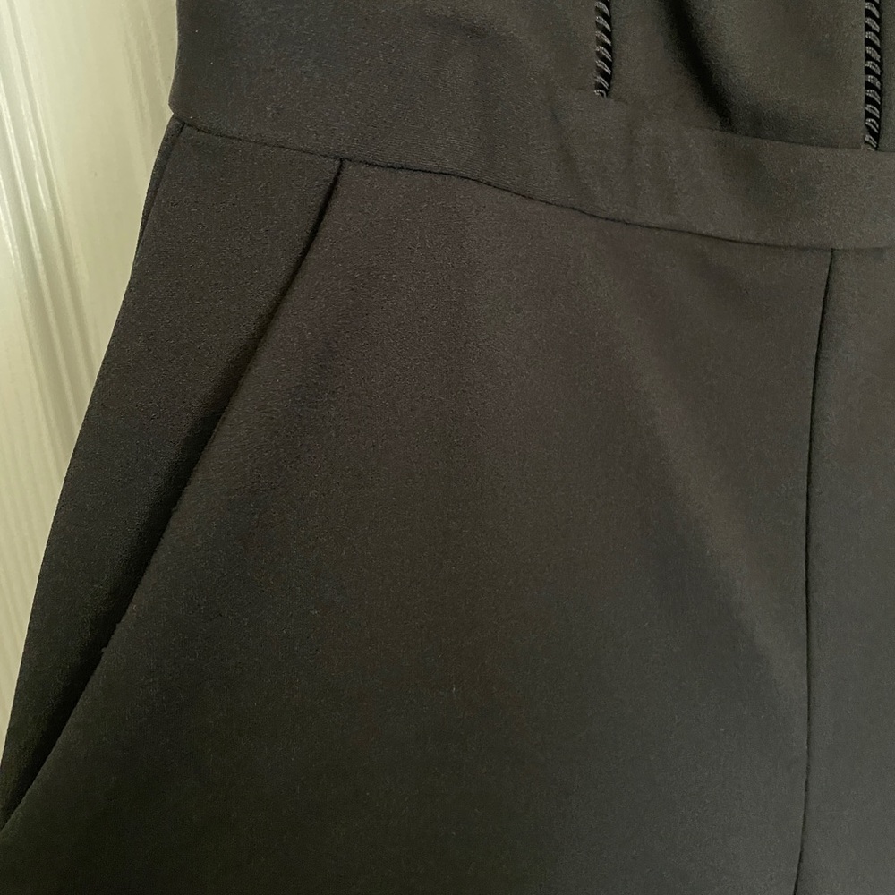 WHBM Sweetheart Jumpsuit Black Straight Leg Ankle Length Sz 10 NWT - Picture 6 of 14